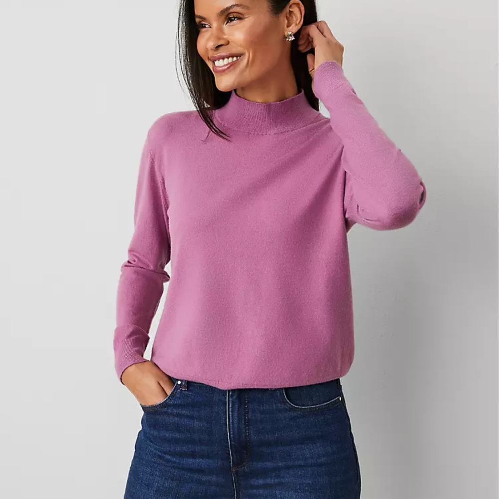 Ann Taylor Pink Turtleneck Sweater